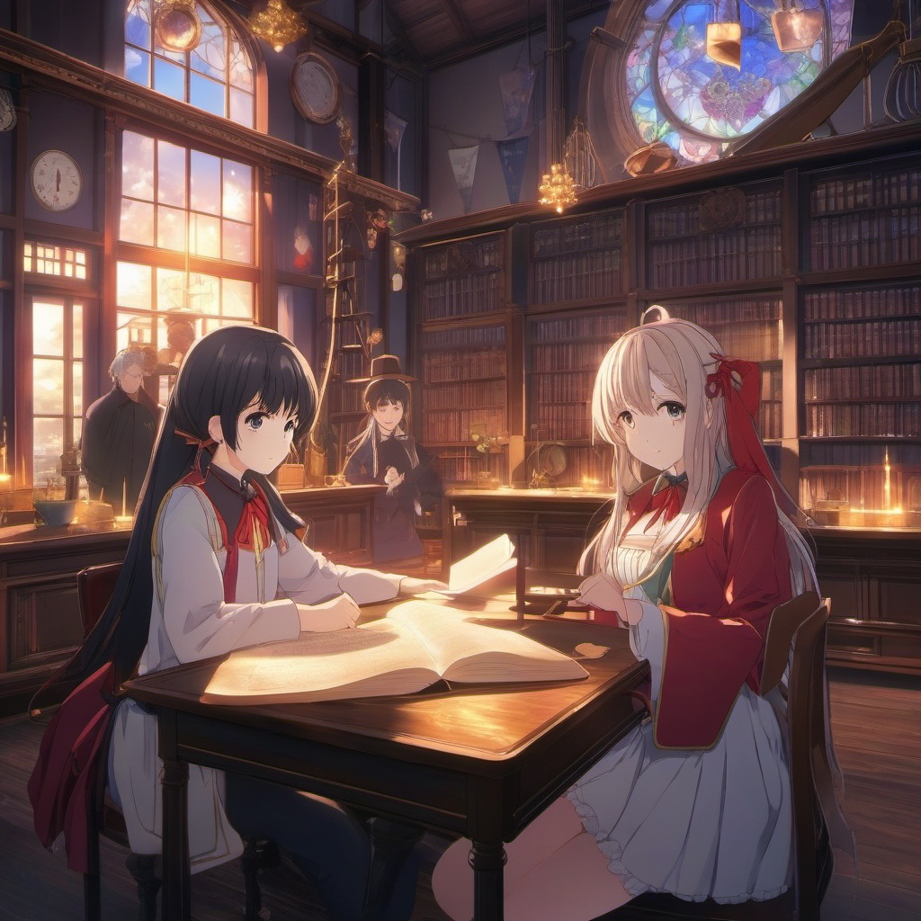 Whimsical magical school with spellbinding classes. anime,