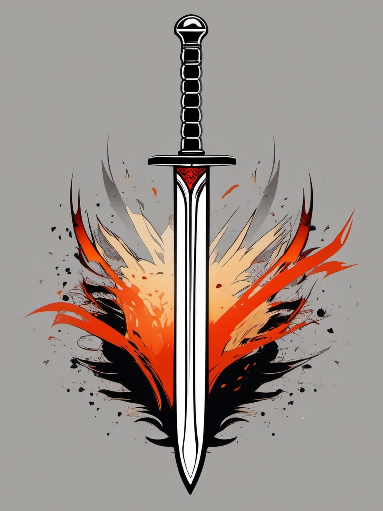 bleach sword tattoo  simple vector color tattoo