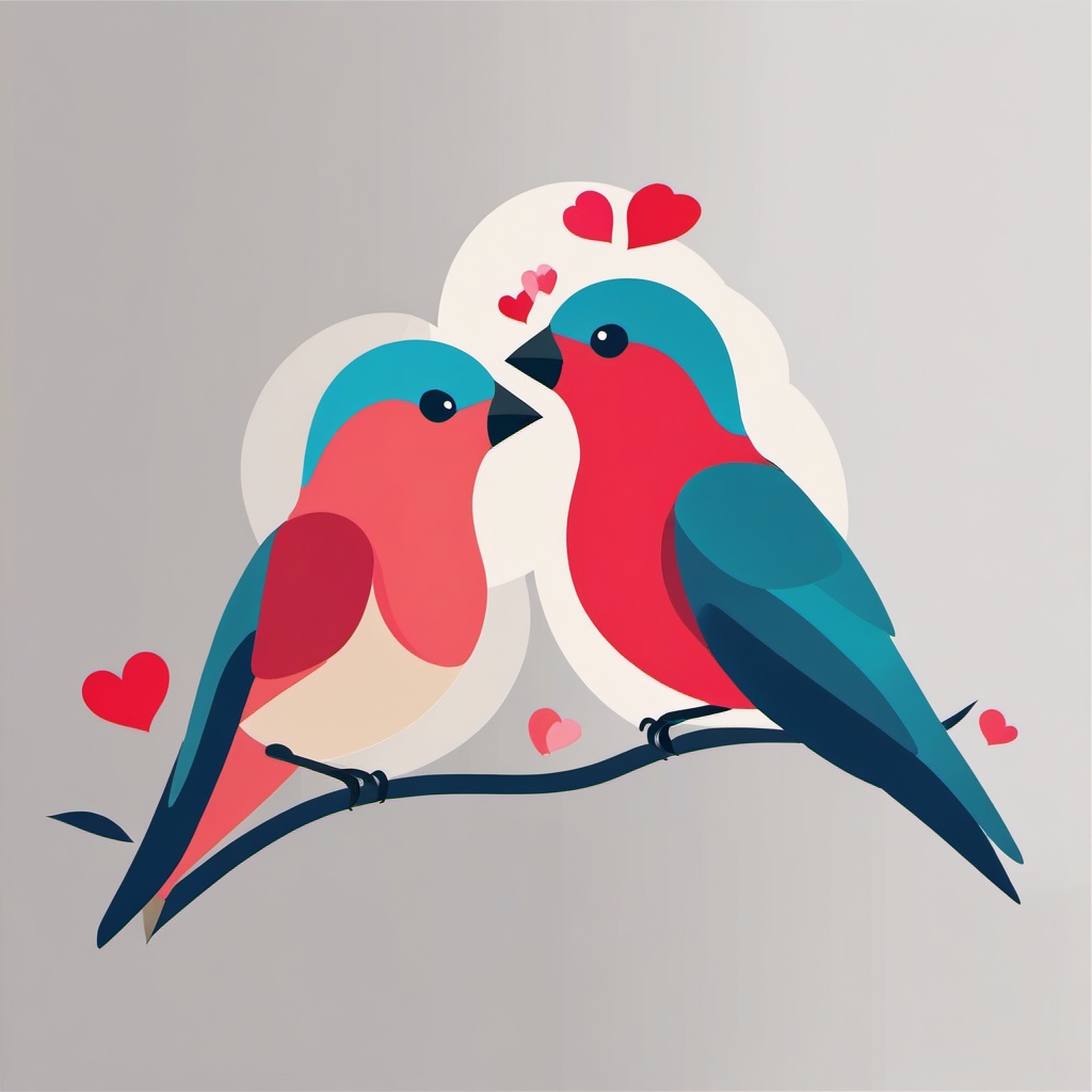 Wedding Love Birds clipart - Love birds as a symbol of love, ,vector color clipart,minimal