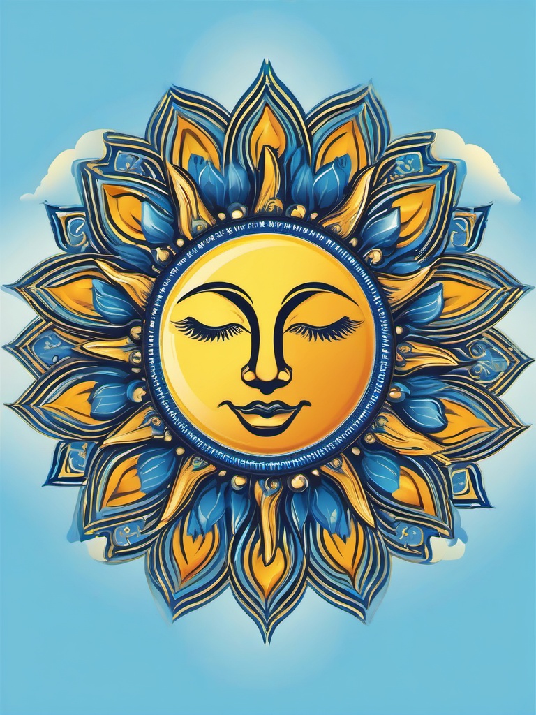 Sun clipart - shining in a blue sky  