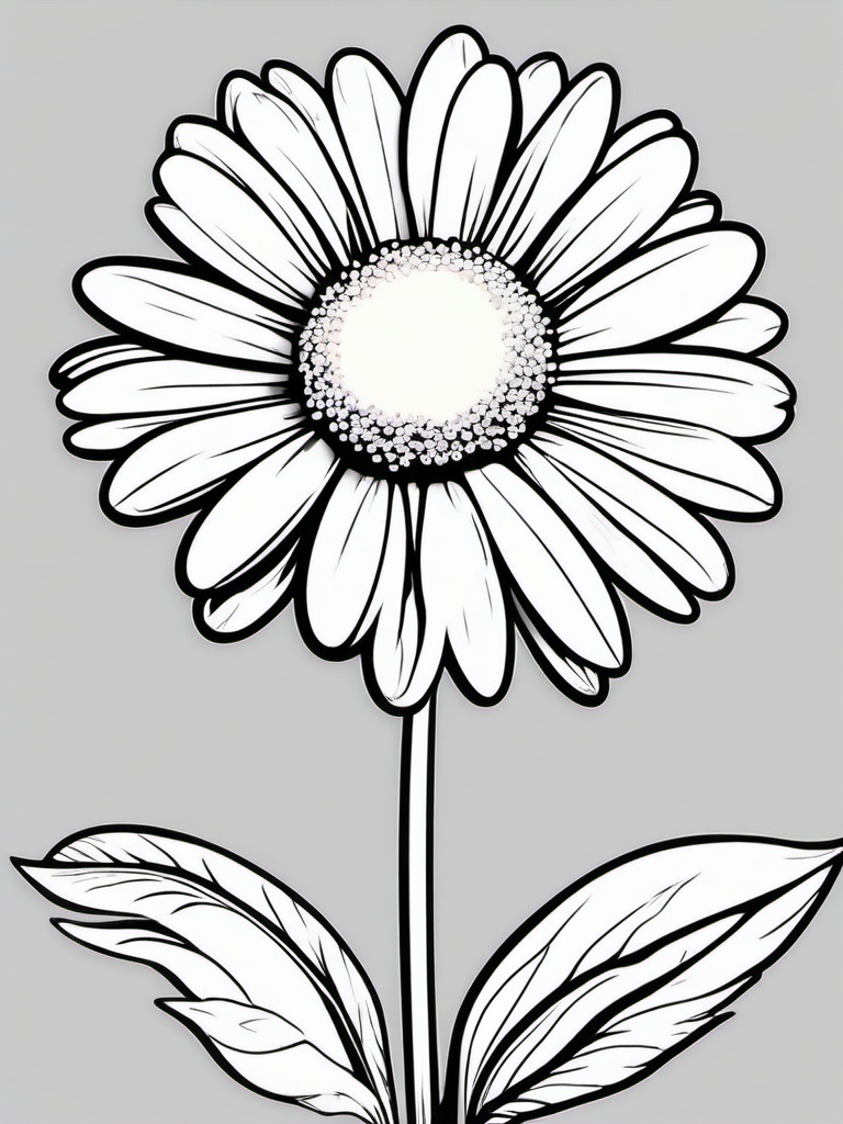 Clipart of a Daisy,Illustrating a daisy-themed coloring book  simple, 2d flat