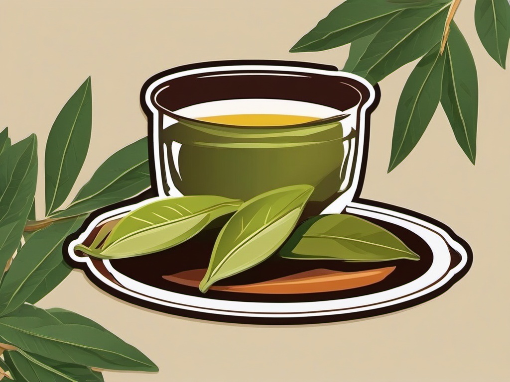 Bay Leaf Sticker - Elevate your stews and soups with the aromatic and slightly bitter taste of bay leaves, , sticker vector art, minimalist design