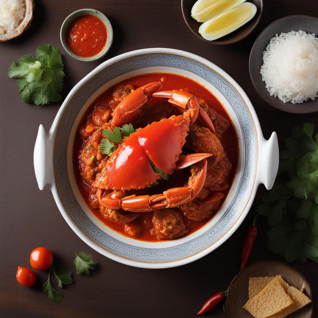 singaporean chili crab - succulent crab drenched in a spicy and tangy tomato sauce. 