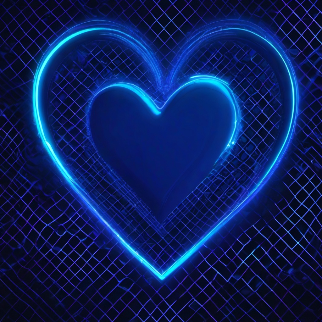 Heart Background Wallpaper - blue neon heart wallpaper  