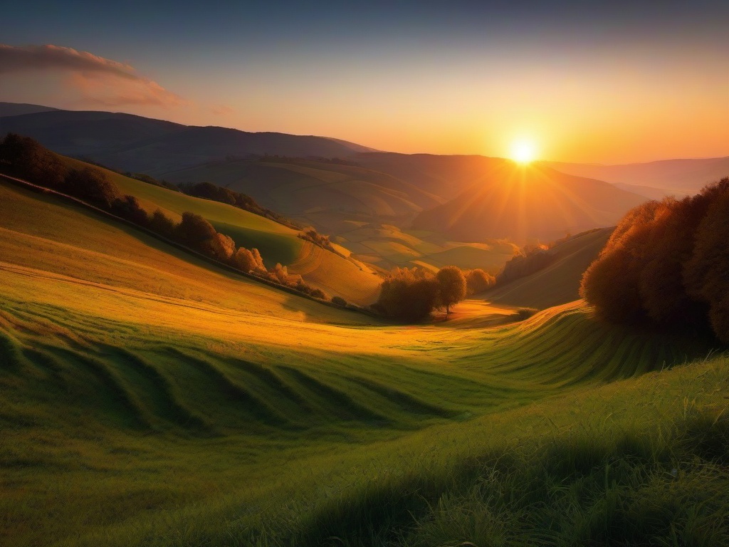 Sunset Wallpaper - Warm light over a sleepy valley.  sunset background