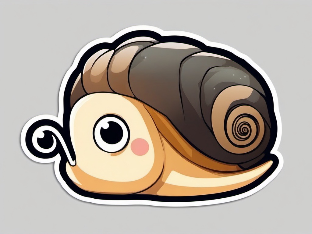 Snail Sticker - Adorable snail character, ,vector color sticker art,minimal