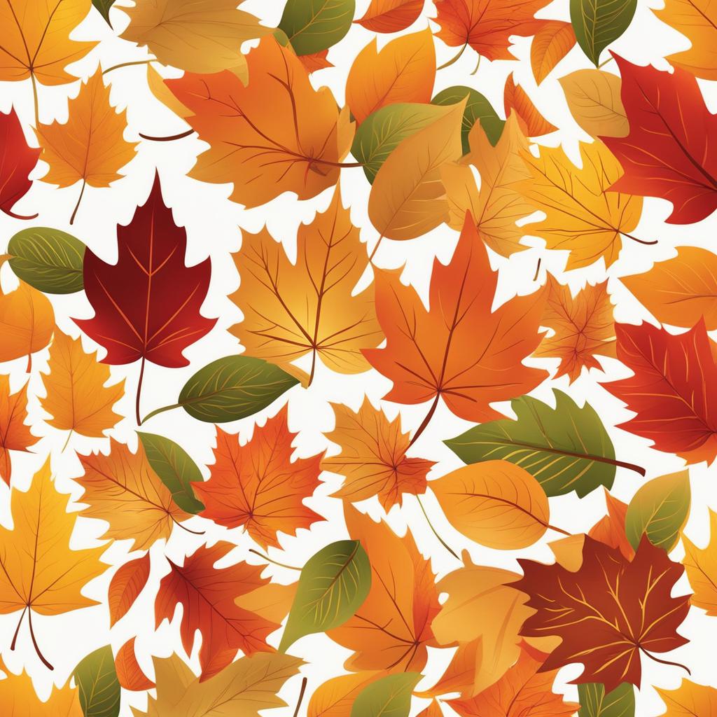 fall leaves clipart - colorful autumn leaves swirling in the breeze 