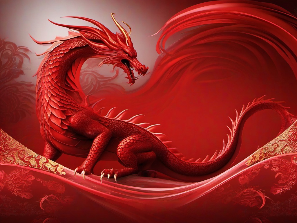 Dragon Wallpaper Red - Mythical red dragon design.  background wallpaper