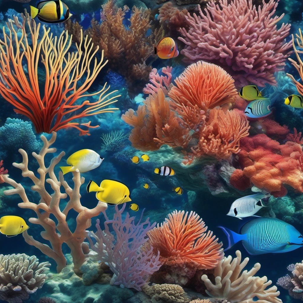 Ocean Wallpapers - Tropical Coral Reef Underwater  wallpaper style, intricate details, patterns, splash art, light colors