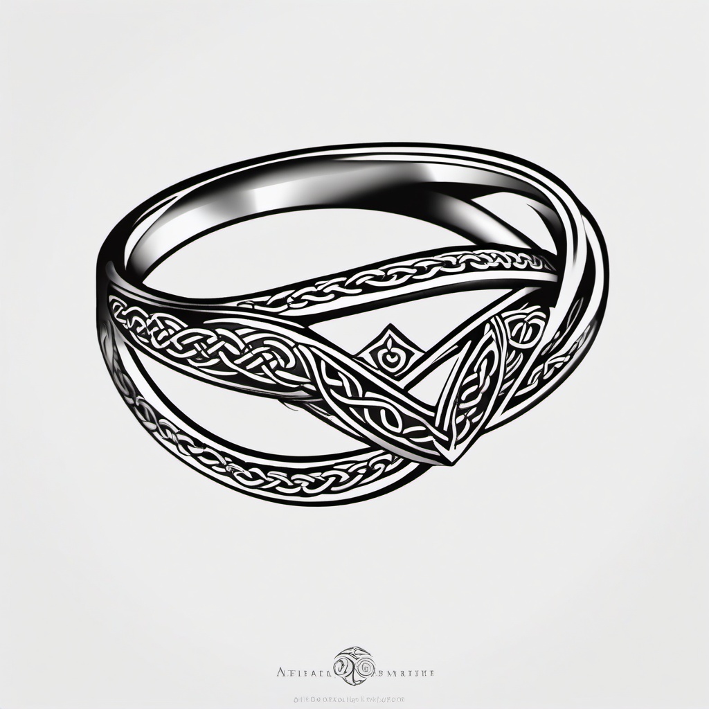 celtic wedding ring tattoo designs  simple color tattoo,minimal,white background