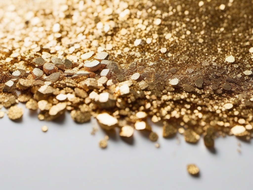 Gold Glitter On White Background  