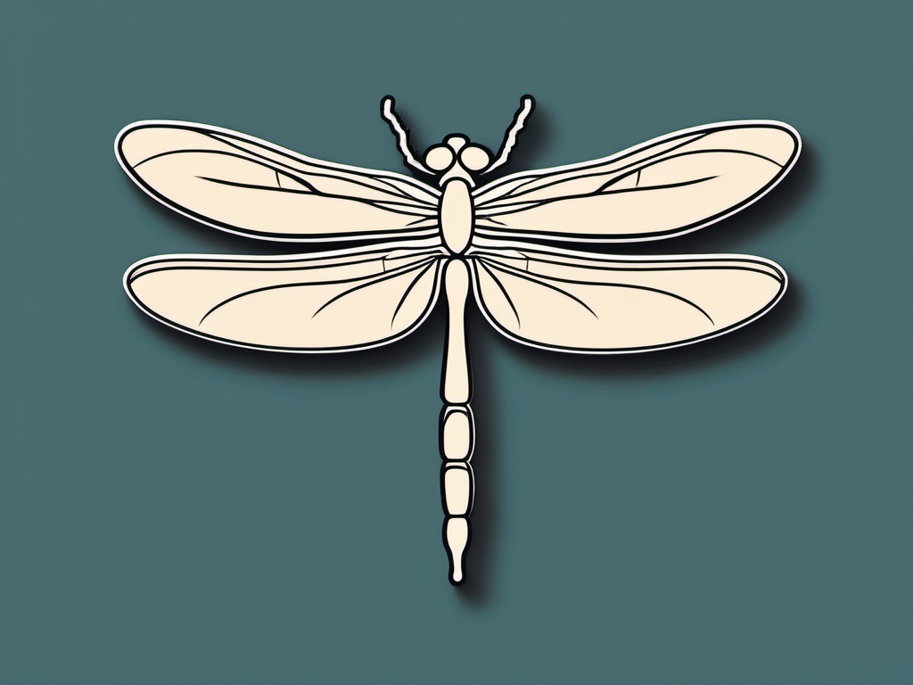 Dragonfly Sticker - A delicate dragonfly hovering gracefully in the air. ,vector color sticker art,minimal