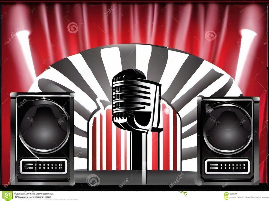 Microphone clipart - microphone in a concert setting  