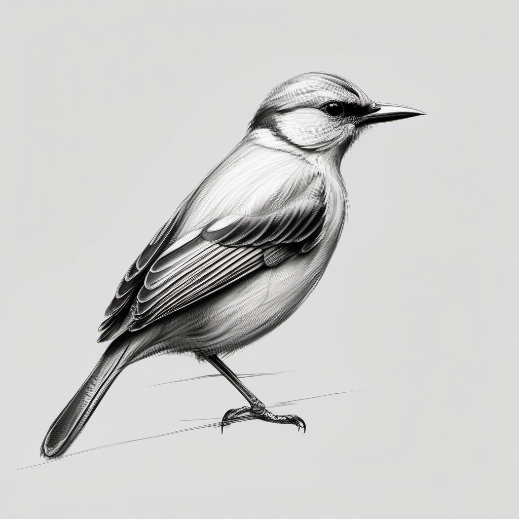 pencil drawing of a bird  minimal rough sketch scribbles,doodles,black and white