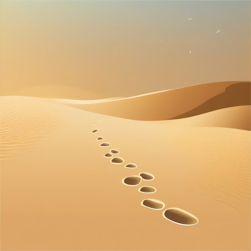 Footprint Clipart - A footprint left in the sand.  color clipart, minimalist, vector art, 