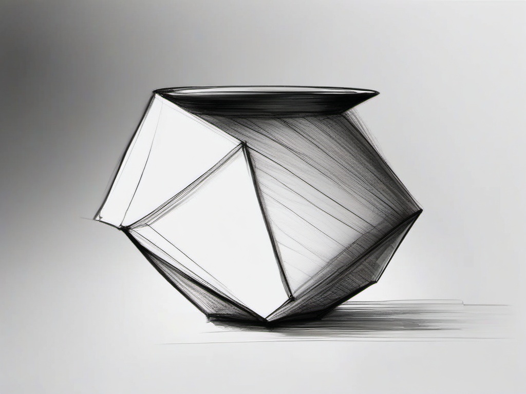 sketch the design of origami vase brainly  minimal rough sketch scribbles,doodles,black and white