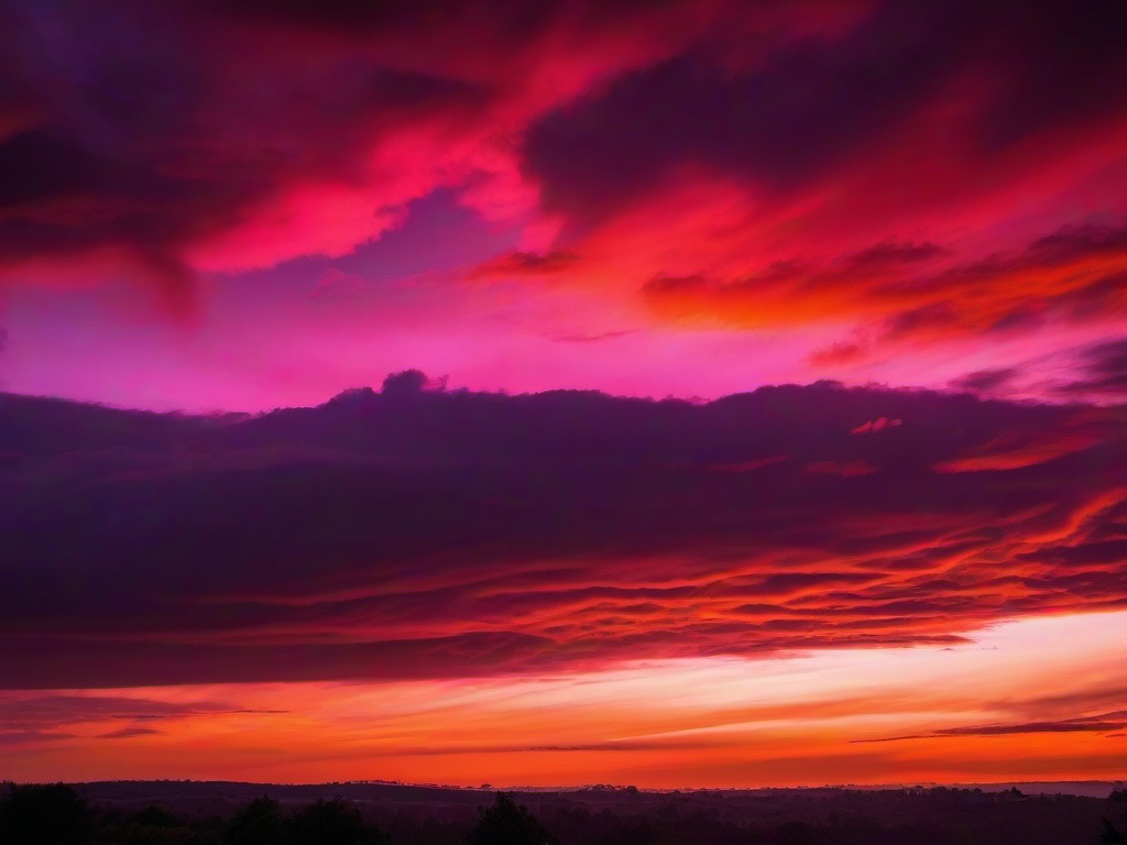 Sunset Wallpaper - Vibrant pink and orange clouds at dusk.  sunset background