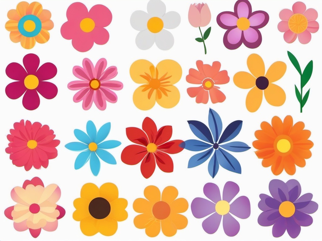 Images flowers clip art, A collection of various flower graphics.  simple, 2d flat