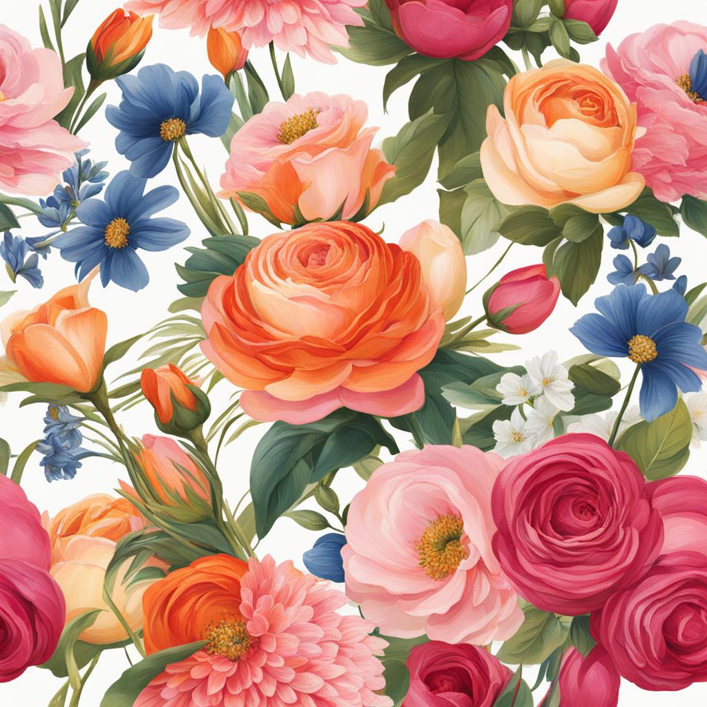 floral clipart,arranging a vibrant bouquet for a royal ball 