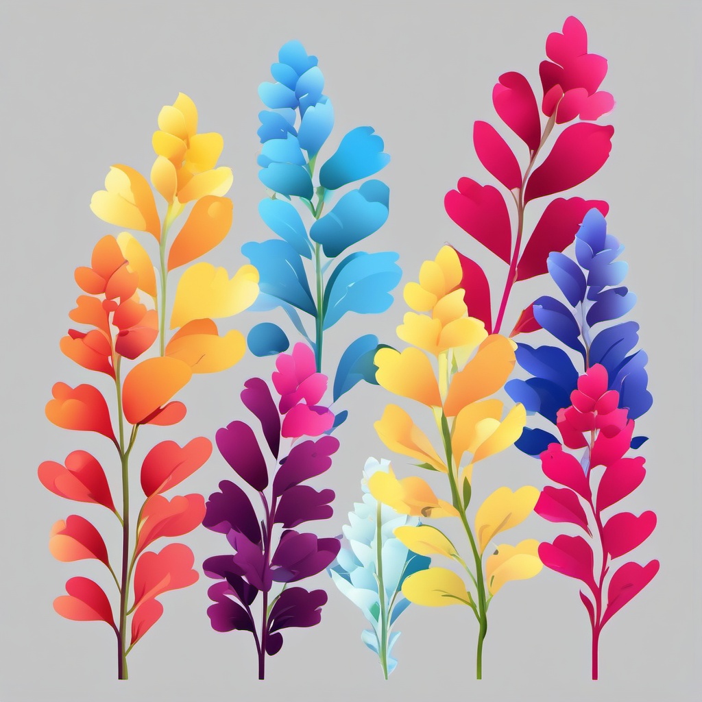 Snapdragon Clip Art - Colorful snapdragons in various shades,  color vector clipart, minimal style