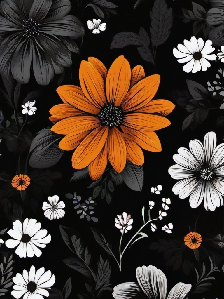 Flower Background Black  ,mobile iphone background wallpaper