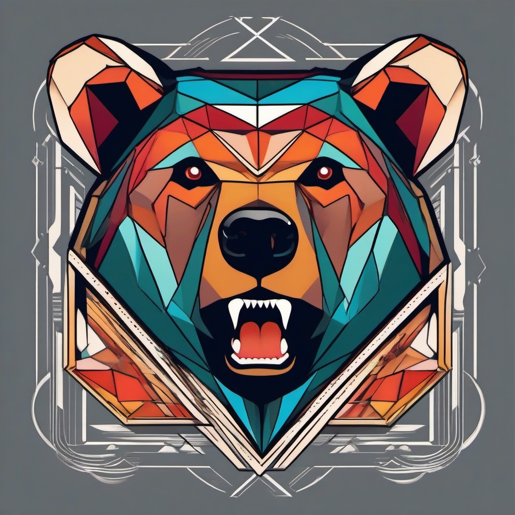 bear tattoo geometric  simple vector color tattoo