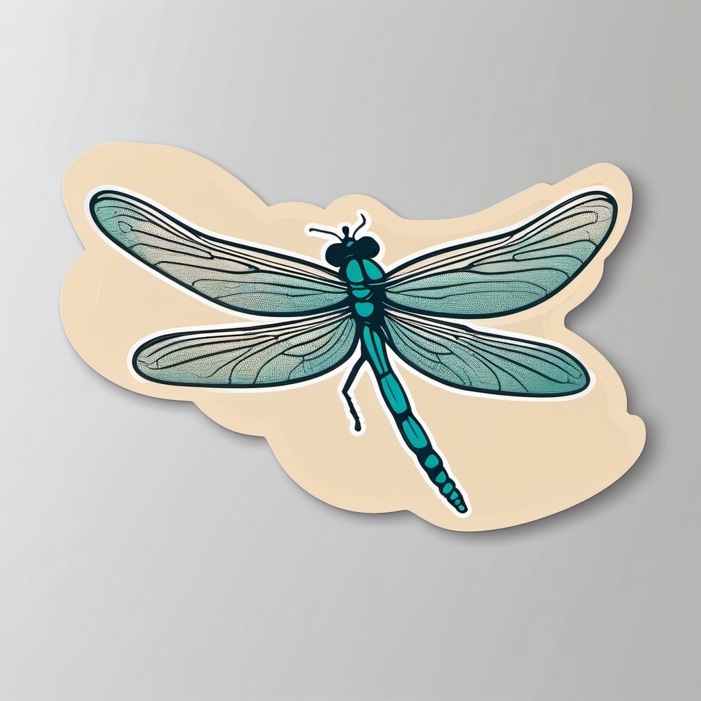 Dragonfly Sticker - A delicate dragonfly hovering gracefully in the air. ,vector color sticker art,minimal