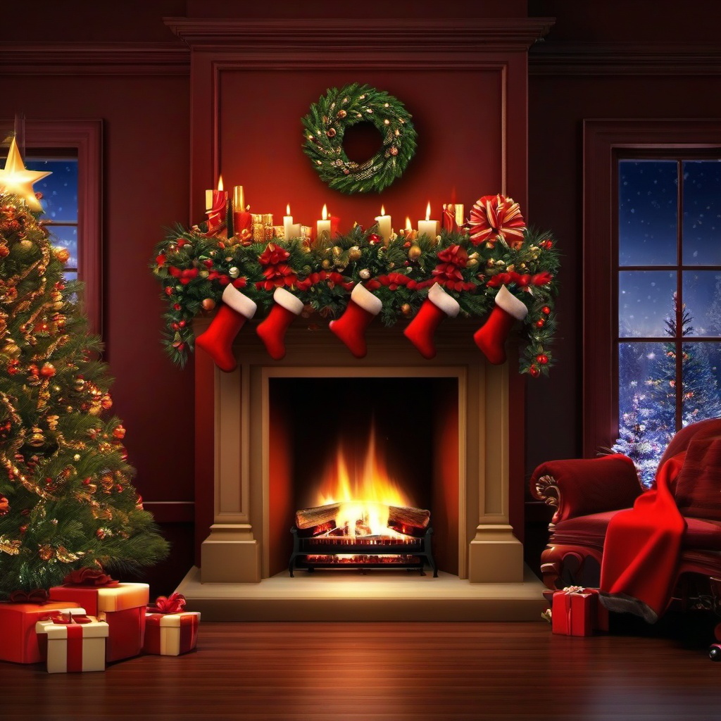 Christmas Background Wallpaper - christmas fireplace live wallpaper  