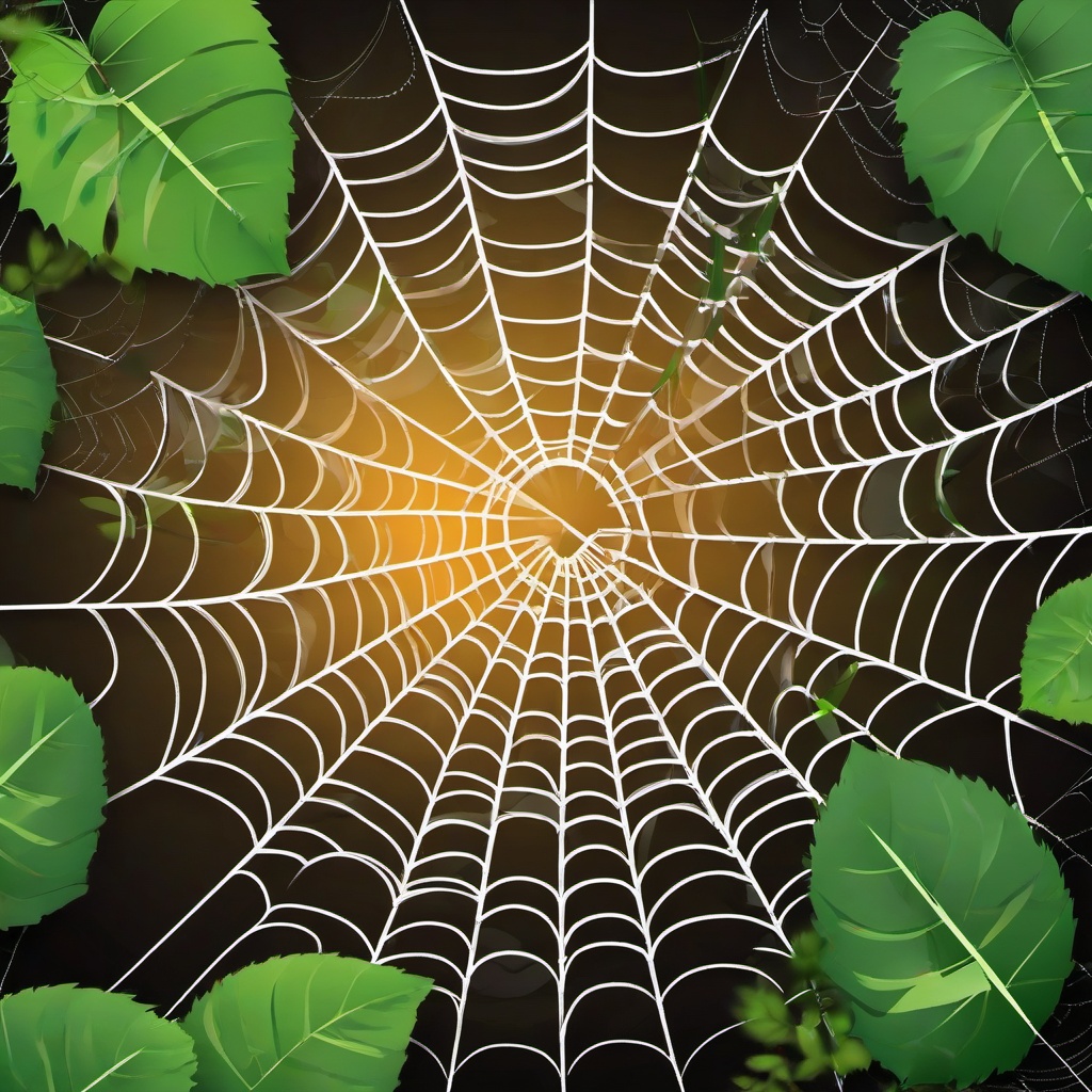 Spider Web clipart - spider web with a background of leaves  