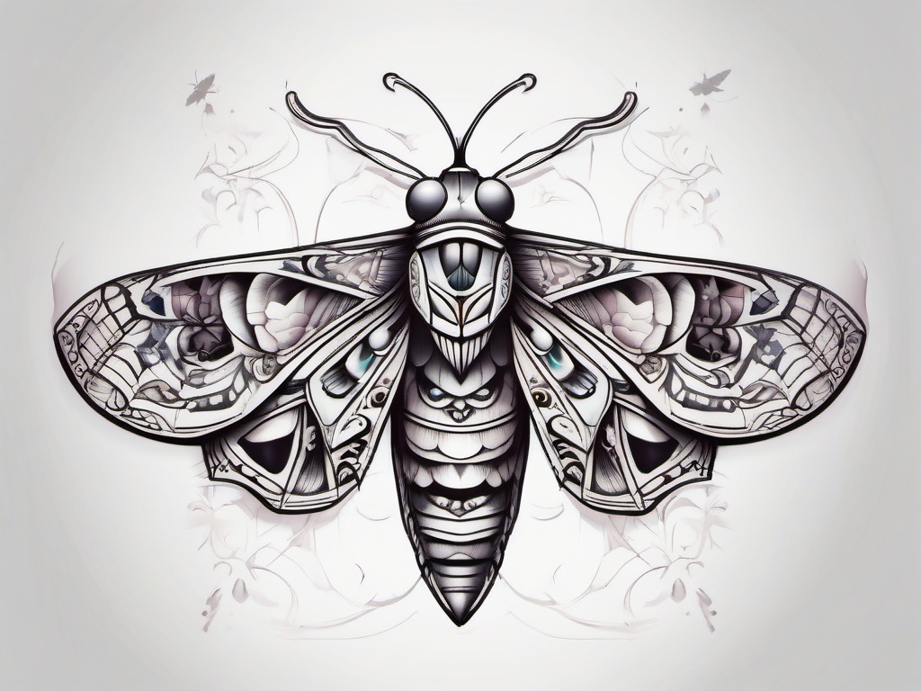 moth tattoo  ,tattoo design, white background