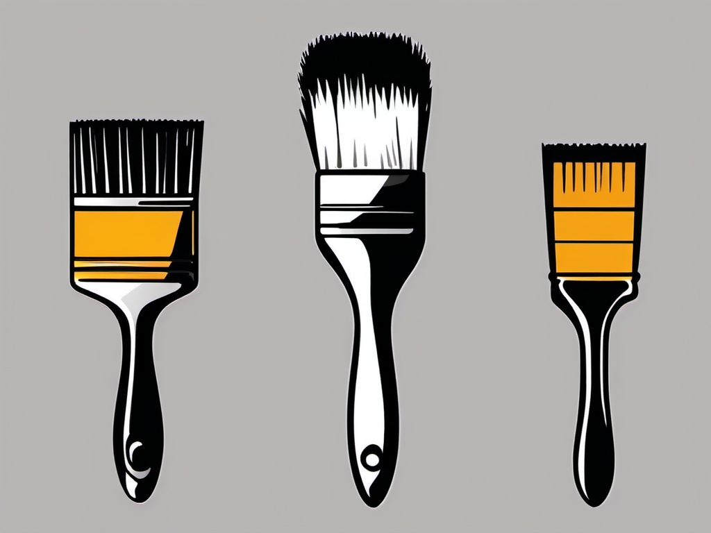 Paint Brush clipart - tiny detail brush painting fine lines  color,minimalist,vector clipart