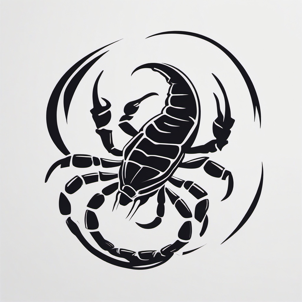 Little Scorpio Tattoo - Opt for a small and discreet Scorpio tattoo for a subtle and minimalist appearance.  simple vector color tattoo,minimal,white background