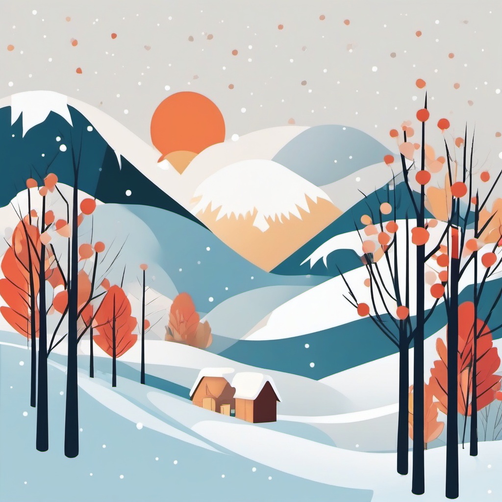 Winter Card Design clipart - Winter-themed card or poster design, ,vector color clipart,minimal