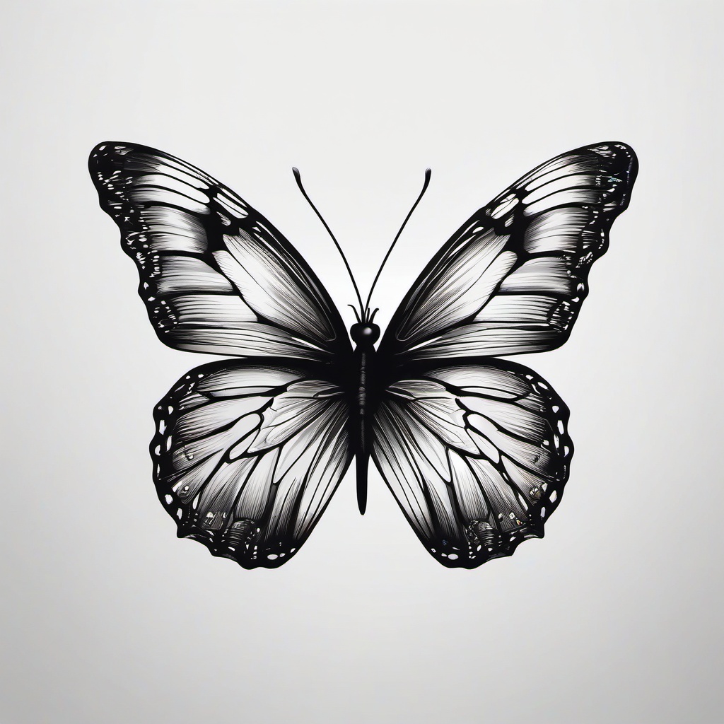butterfly kisses tattoo ideas  simple color tattoo, minimal, white background