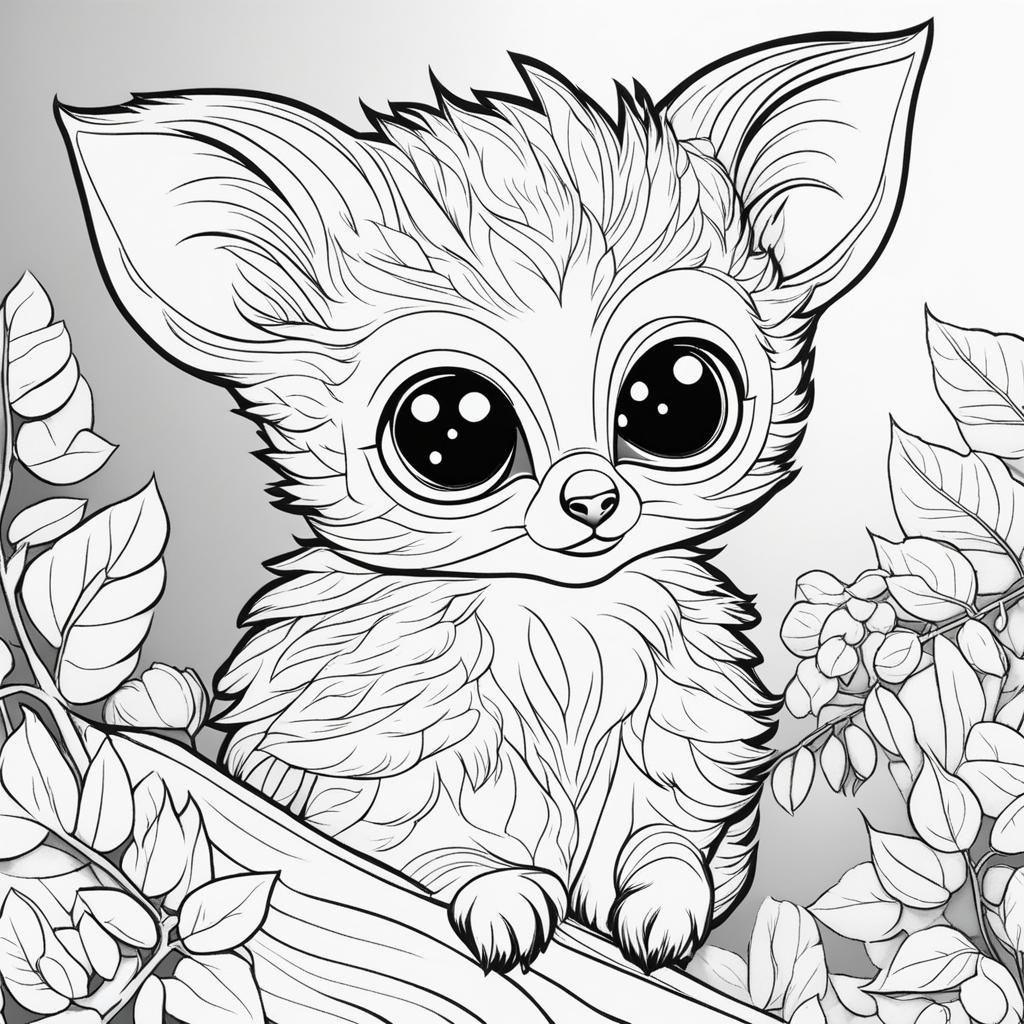 aye-ayes cute animals coloring page 