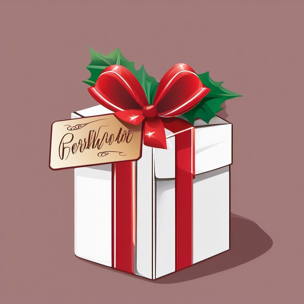 Present clipart - present with a name tag for gifting  