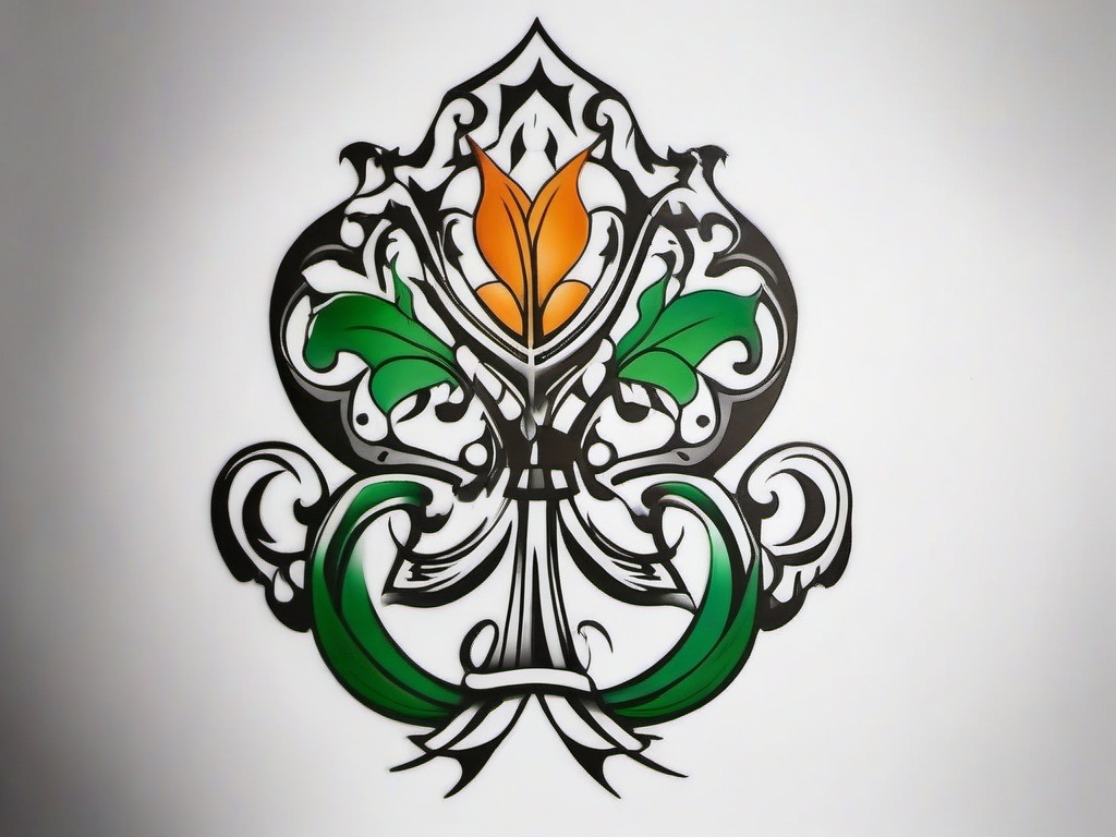 famous irish tattoos  simple color tattoo,minimal,white background