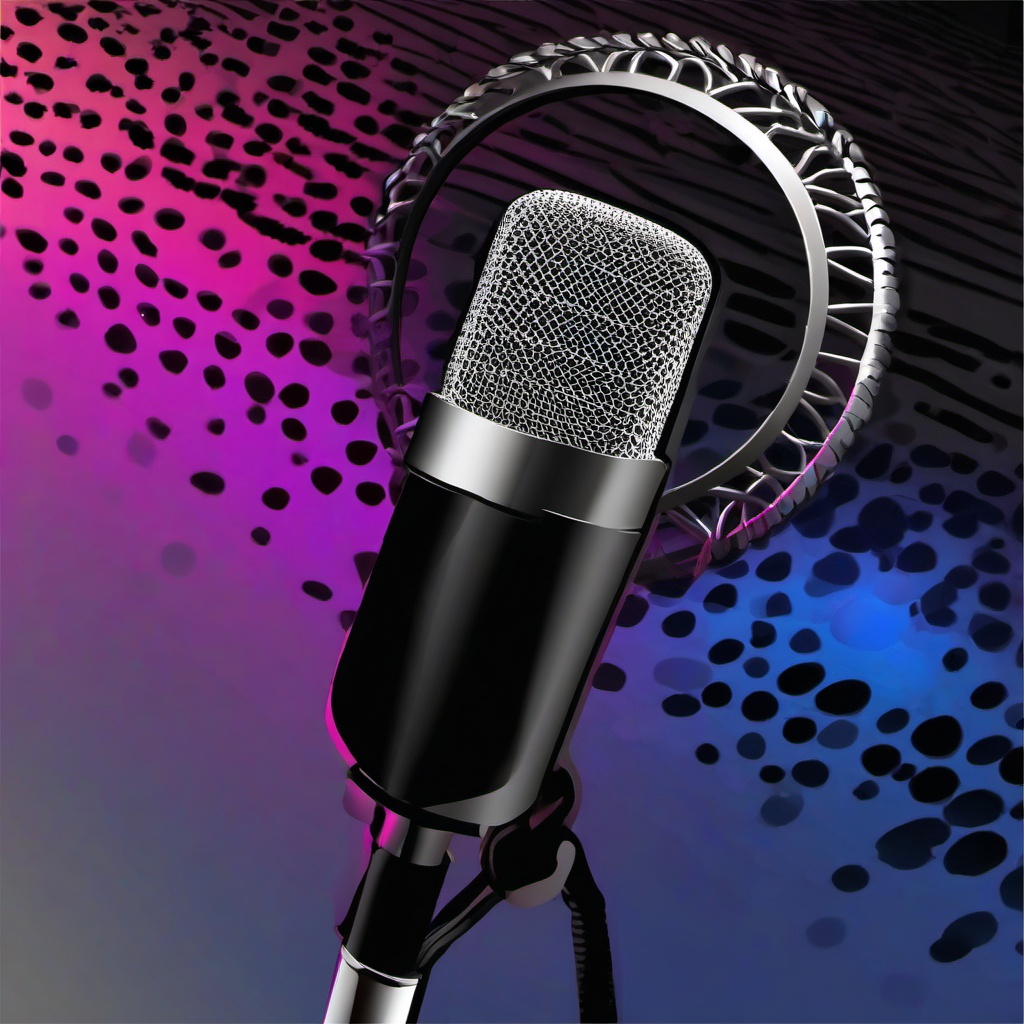 Microphone clipart - microphone with a pop filter in front  