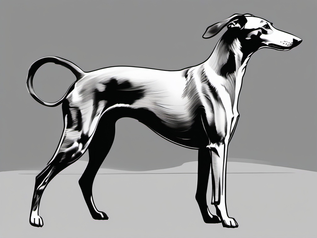 drawing of a Greyhound dog  minimal rough sketch scribbles,doodles,black and white