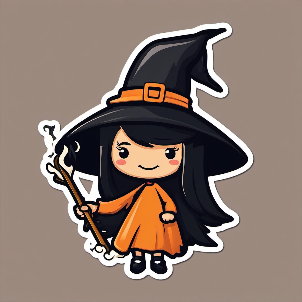 Wacky Witch sticker- Broomstick Bloopers, , sticker vector art, minimalist design