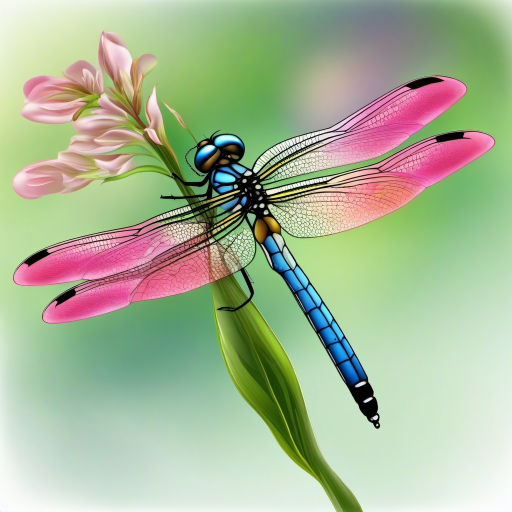 Dragonfly clipart - dragonfly with dew drops  clipart