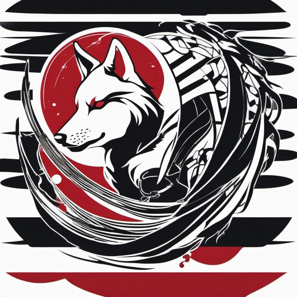 Anbu wolf tattoo. Lone agent's loyalty.  color tattoo minimalist white background