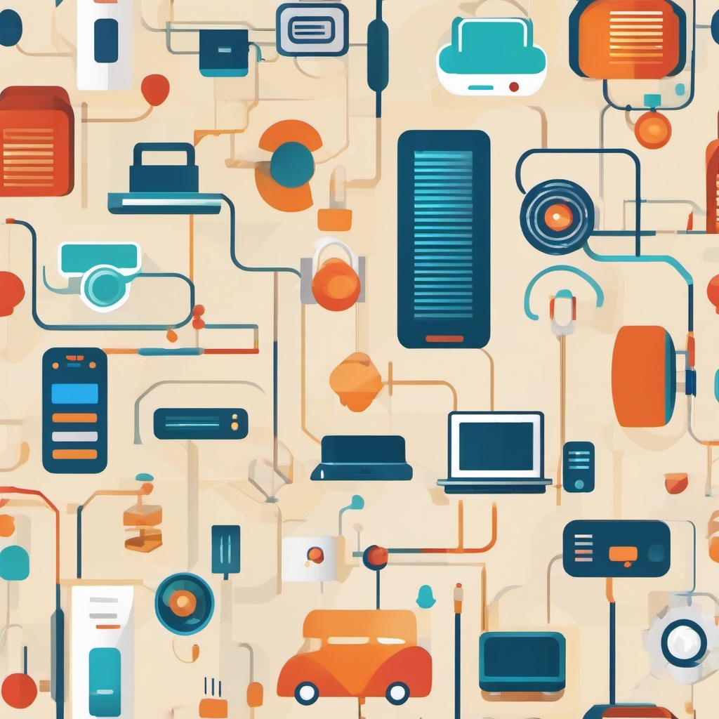 Wireless Network Connections and Devices in a Network clipart - Wireless network connections, ,vector color clipart,minimal