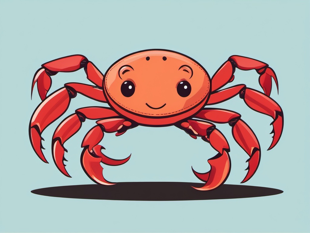 Crab clipart - crab dancing with an octopus  color,minimalist,vector clipart