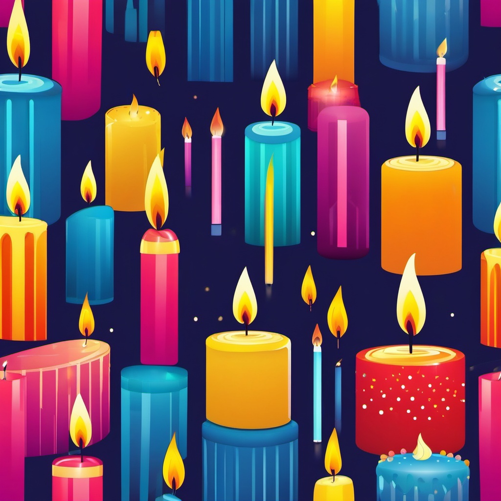 Birthday Candles clipart - Glowing birthday candles on a cake, ,vector color clipart,minimal