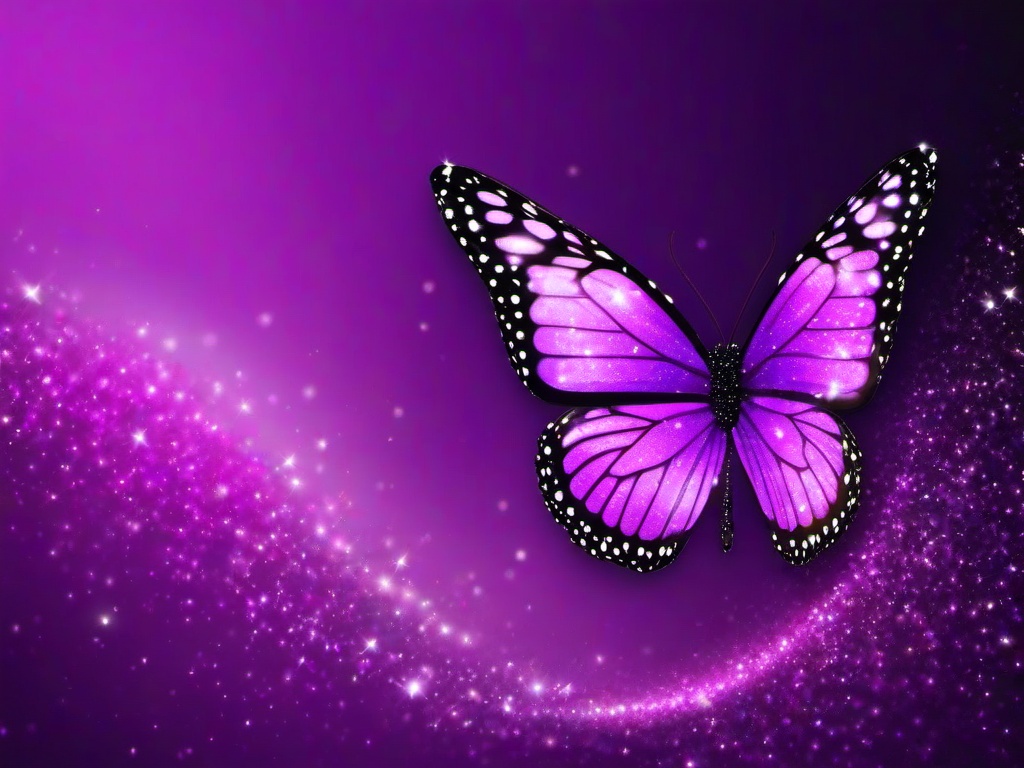 Purple Glitter Butterfly Wallpaper  