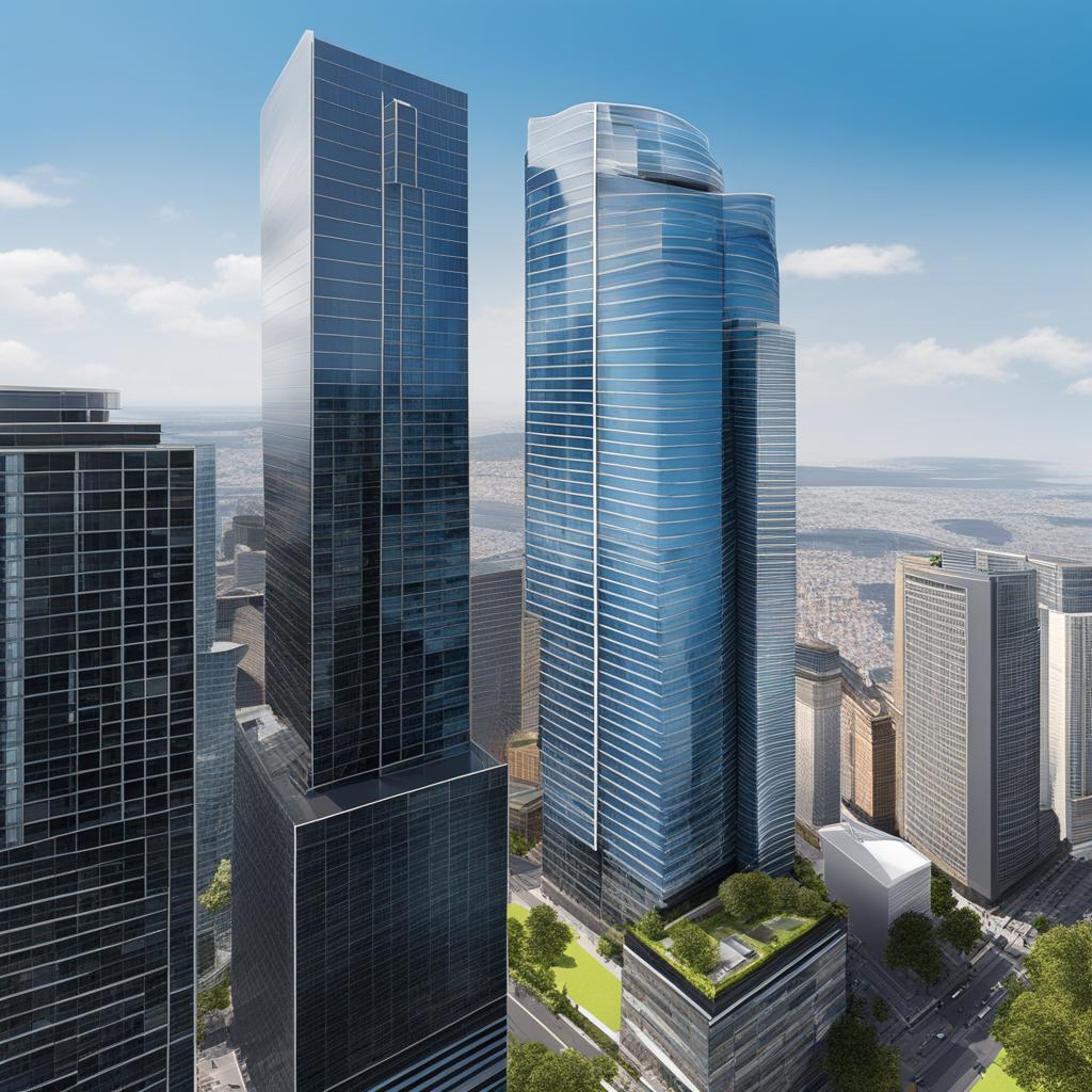 building clipart - a modern skyscraper towering into the sky 