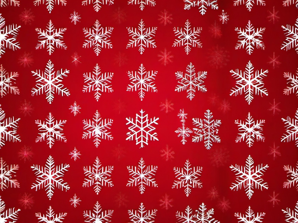 Red Wallpaper Christmas-Vibrant red with snowflake patterns and Christmas ornament accents  background wallpaper