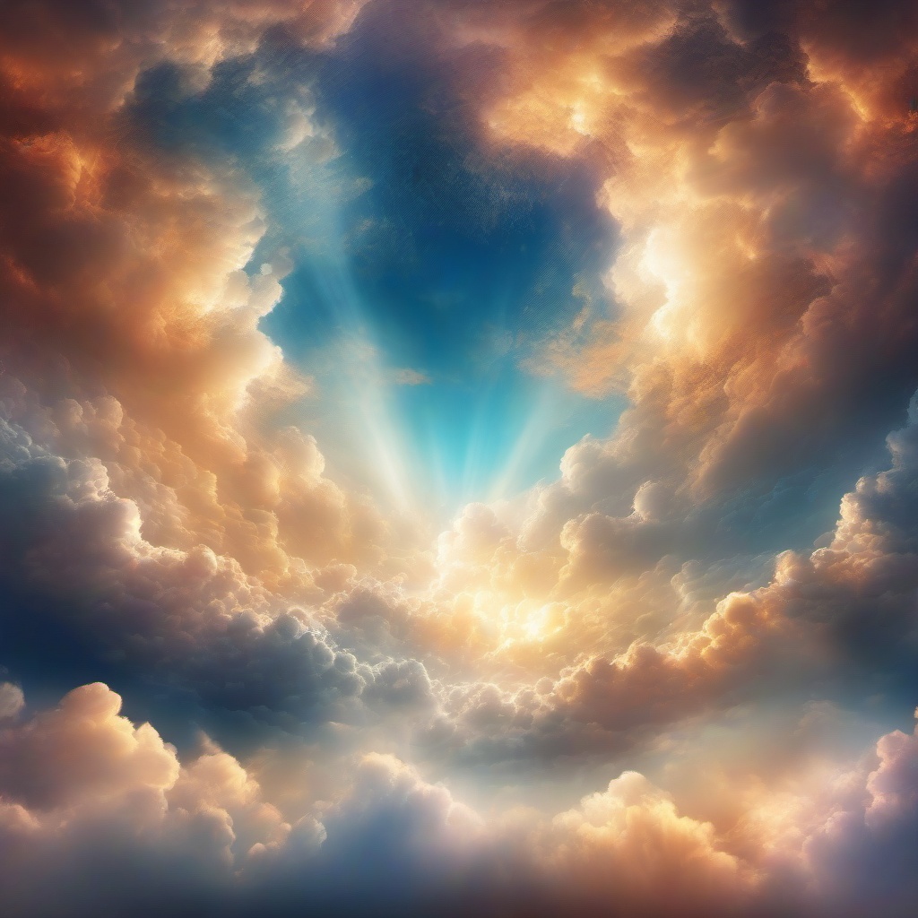 Heaven Background - Celestial Cloudscape and Divine Light  intricate patterns, splash art, wallpaper art