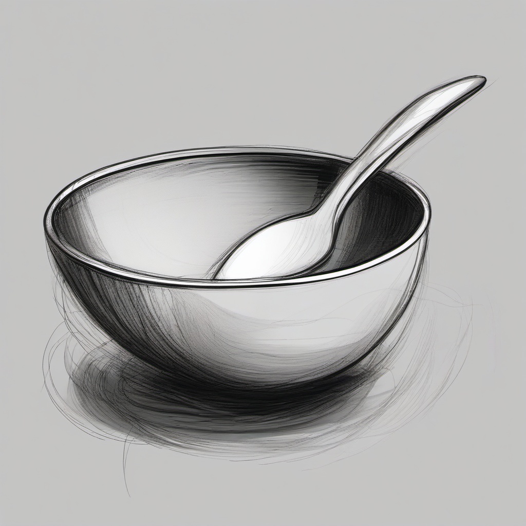 sketch of a spoon  minimal rough sketch scribbles,doodles,black and white